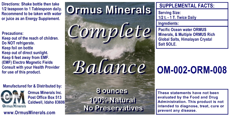 Ormus Minerals Complete Balance