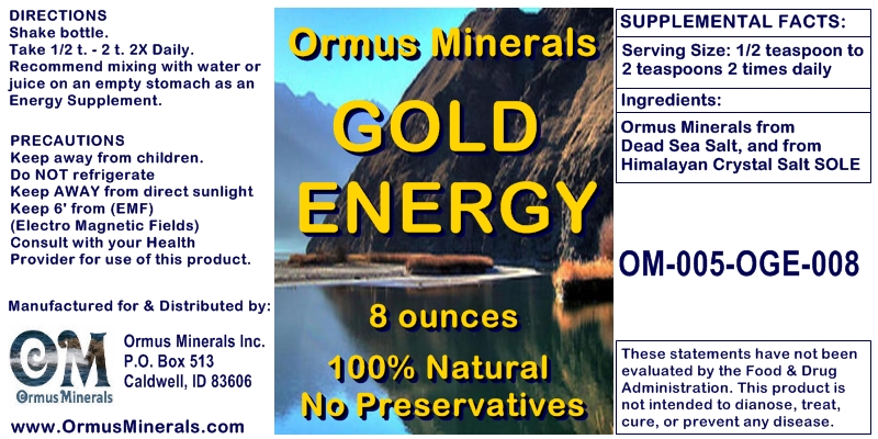 Ormus Minerals Gold Energy