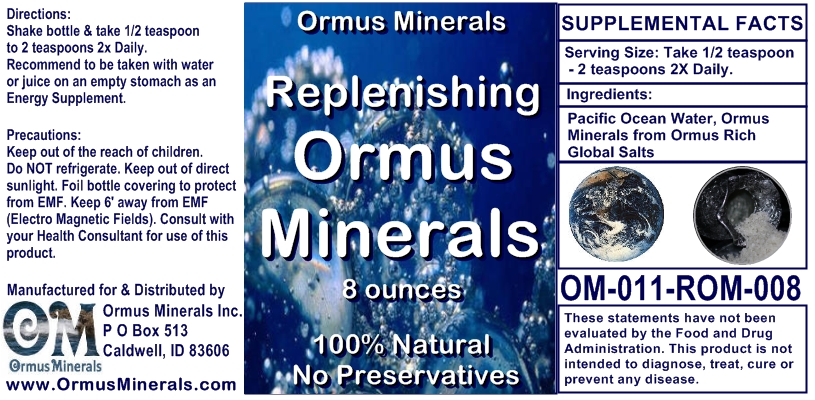 Replenishing Ormus Minerals